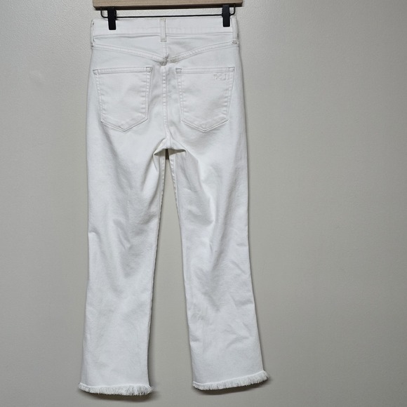 AYR The Bomb Pop Frayed Ankle Kick Flare Ivory Off White Jeans Size 26 USA Made - Picture 5 of 10
